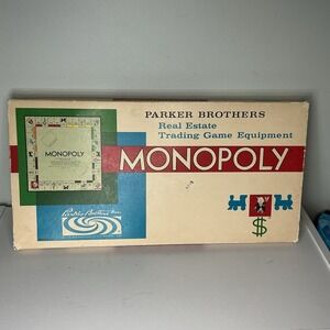Vintage 1961 Parker Brothers Monopoly Board Game With All Pieces‎